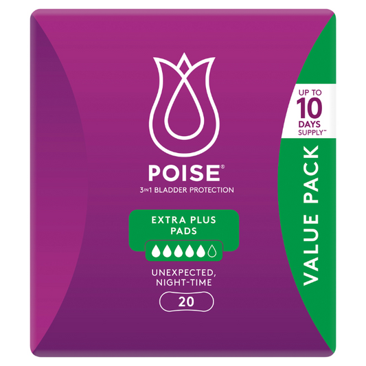 Poise Extra Plus Pads 20 Pack
