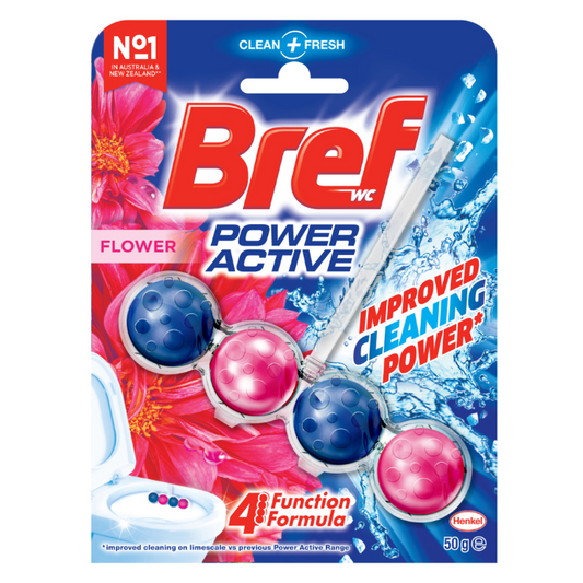 BREF Power Active Flower Blossom Rim Block Toilet Cleaner 50g