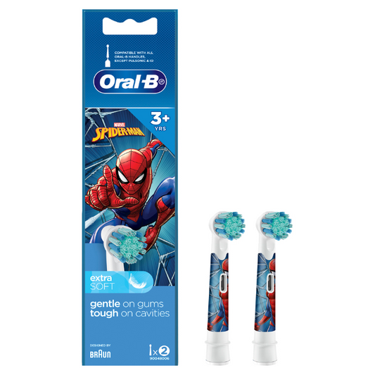 Oral-B Marvel Spiderman 3+ Years Electric Toothbrush Replacement Brush Head Refills 2 Pack