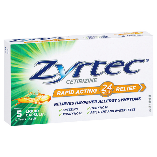 Zyrtec Rapid Acting Liquid Capsules 5 Capsules