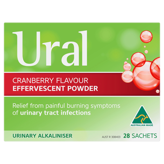 Ural Cranberry Flavour Effervescent Powder Sachets 28 Pack