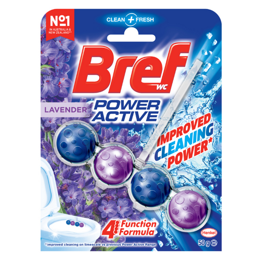 BREF Power Active Lavender Field Rim Block Toilet Cleaner 50g