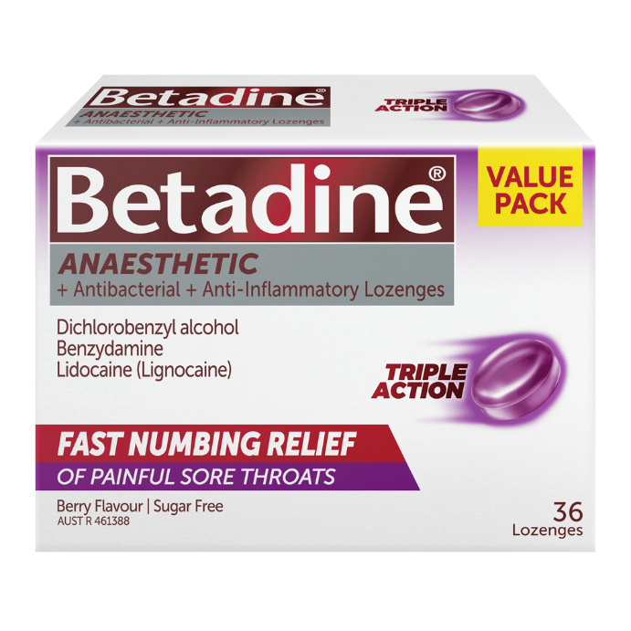 Betadine Anaesthetic Lozenges Berry 36 Lozenges