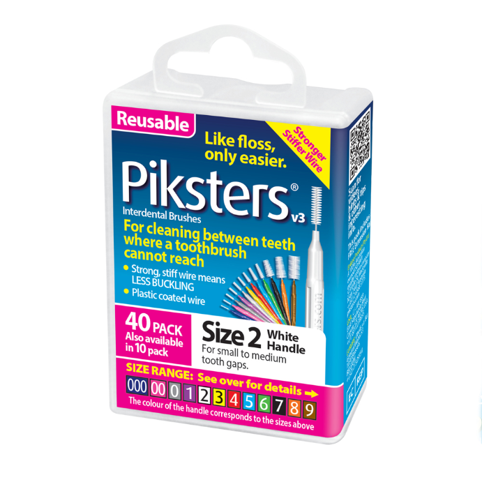 Piksters® Interdental Brushes White Size 2 40 Pack