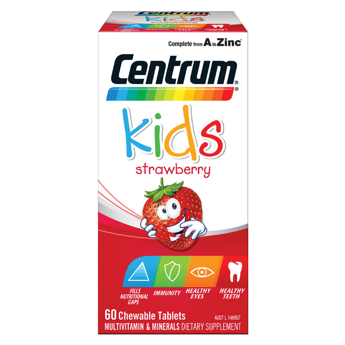 Centrum Kids Multivitamin Strawberry 60 Chewable Tablets