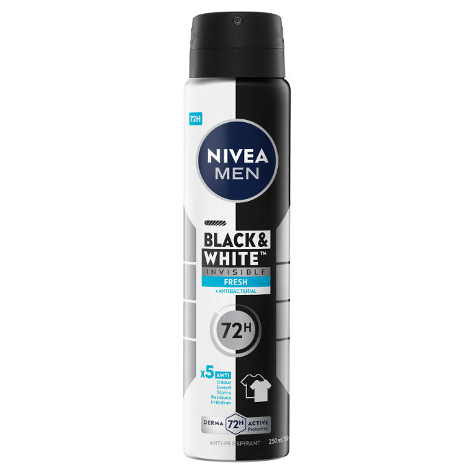 NIVEA MEN Black & White Fresh 72H Anti-Perspirant 250mL