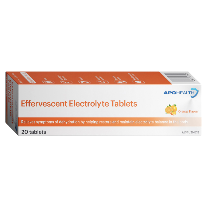 APO HEALTH Electrolyte Oranget 20 Effervescent Tablets