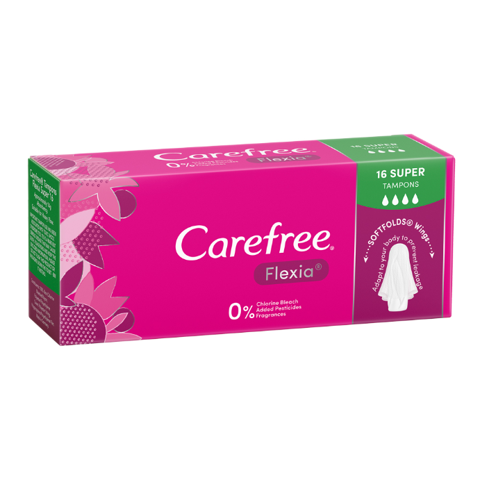 Carefree Flexia Super Tampons 16 Pack