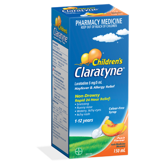 Claratyne Children's Hayfever & Allergy Relief Peach Flavoured Syrup 150mL