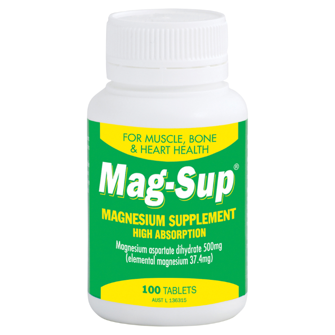 MAG-SUP Magnesium Supplement High Absorption 100 Tablets