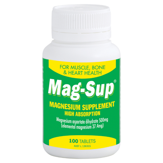 MAG-SUP Magnesium Supplement High Absorption 100 Tablets