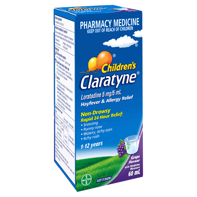 Claratyne Children's Hayfever & Allergy Relief Grape Flavoured Syrup 60mL
