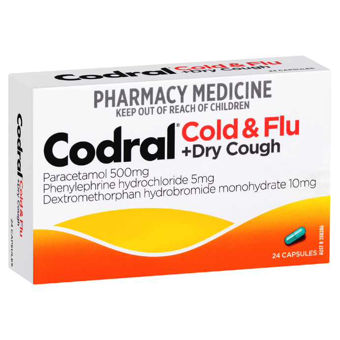 CODRAL® Cold & Flu + Dry Cough 24 Capsules