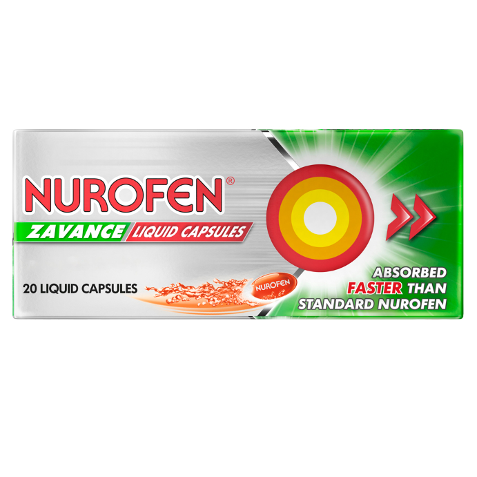 Nurofen Zavance Ibuprofen 200mg Liquid Capsules 20 Capsules
