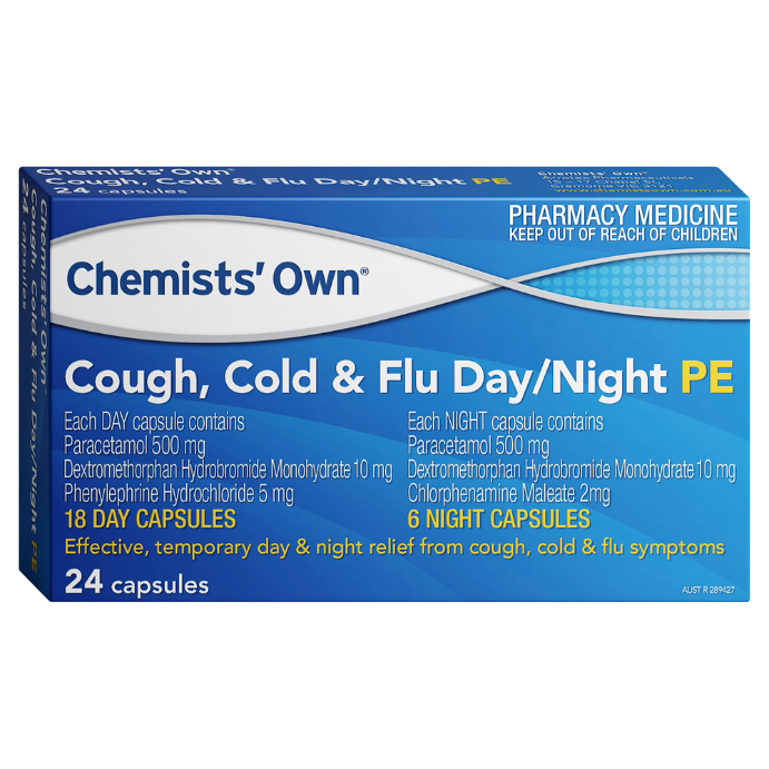 Chemists' Own Cough, Cold & Flu Day/Night PE 24 Capsules