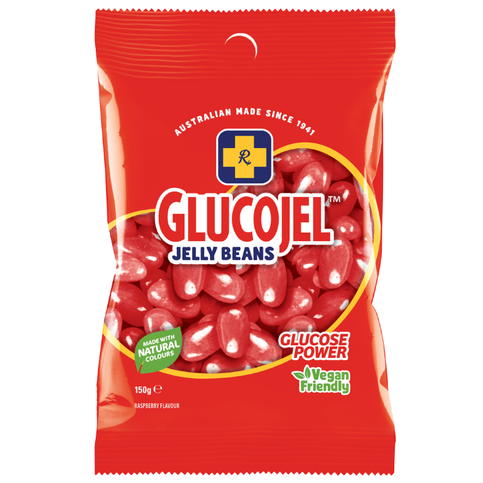 GLUCOJELS Jelly Beans Raspberry Flavour 150g