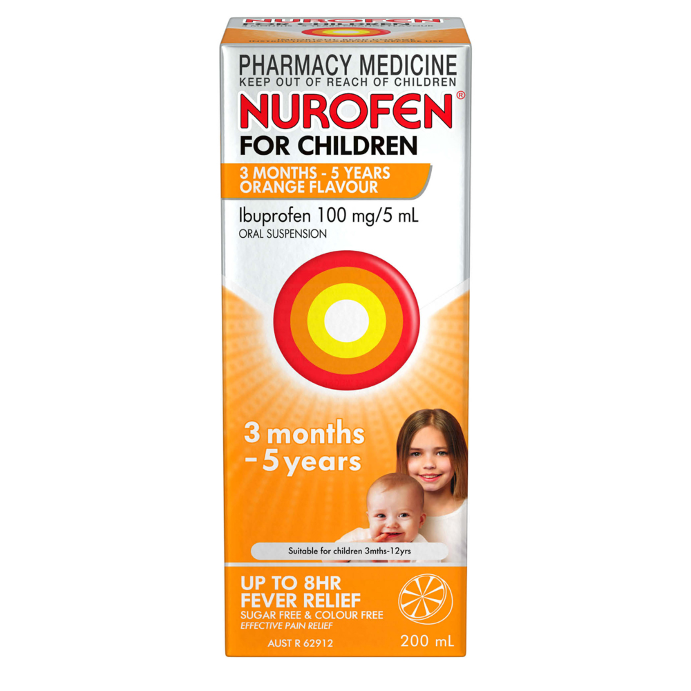 Nurofen For Children 3 Months - 5 Years Orange Flavour 200mL