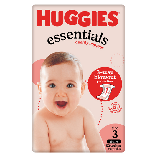 Huggies Essentials Size 3 52 Unisex Nappies