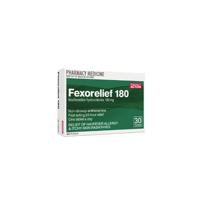 PHARMACY ACTION Fexorelief 180mg 30 Tablets
