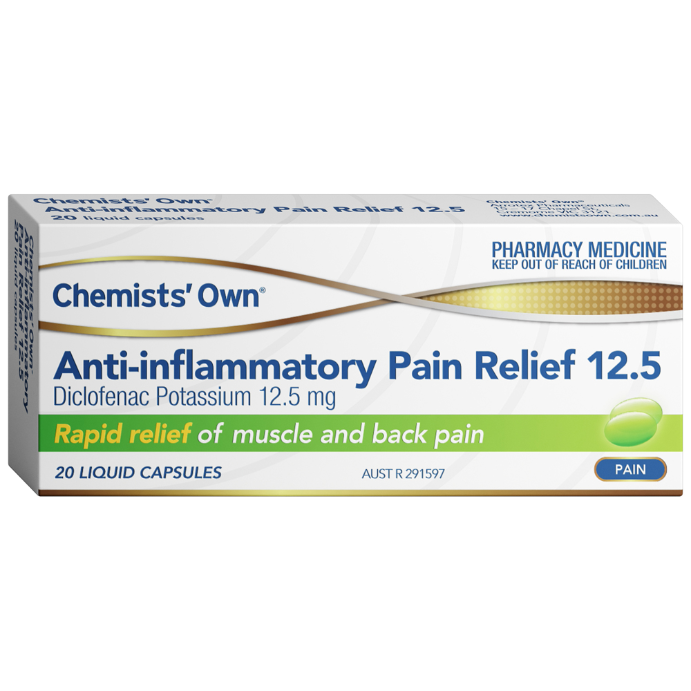 Chemists' Own Anti-inflammatory Pain Relief 12.5mg 20 Liquid Capsules