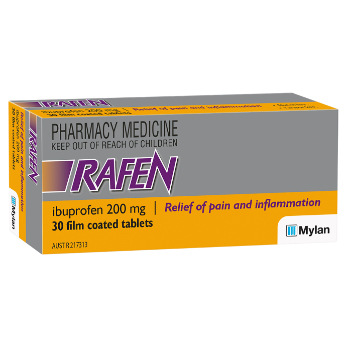 RAFEN Ibuprofen 200mg 30 Tablets
