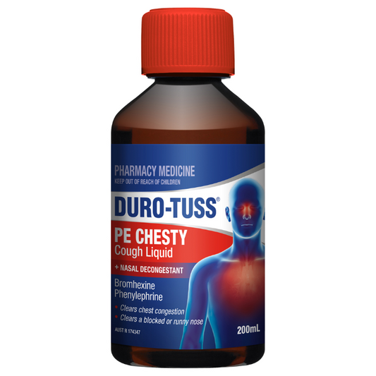 Duro-Tuss PE Chesty Cough Liquid + Nasal Decongestant 200mL