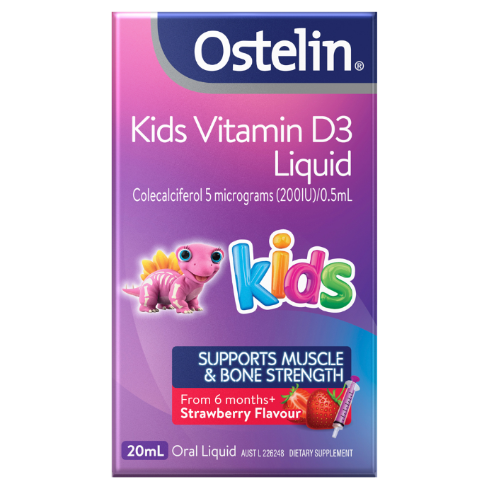 Ostelin Kids Vitamin D3 Liquid From 6 months + Strawberry Flavour 20mL