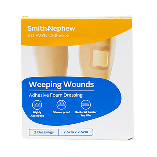 ALLEVYN Adhesive Foam Dressing 7.5cm x 7.5cm 2 Pack