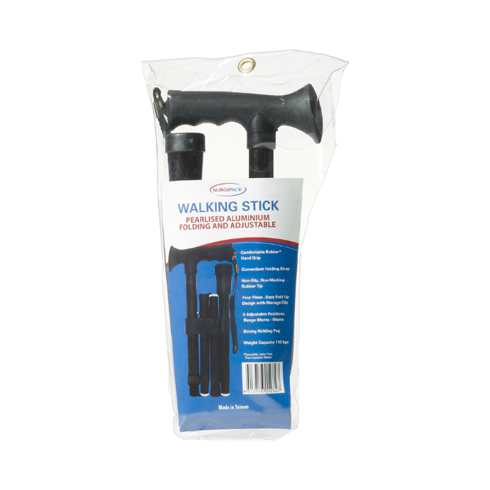 SurgiPack Walking Stick Alum Folding Black 1282