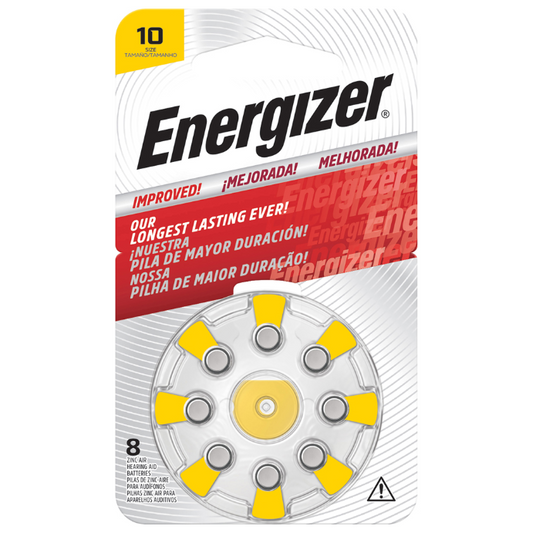 ENERGIZER Hearing Aid Batteries AZ10 Turn & Lock 8 Pack