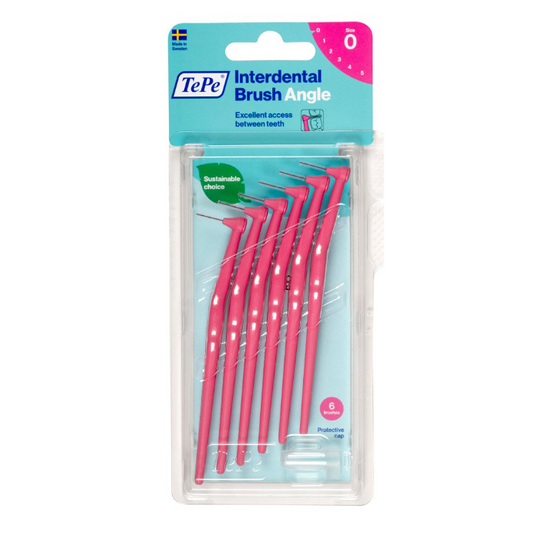 TEPE Interdental Brush Angle Pink Pack (ISO 0) 6 Pack