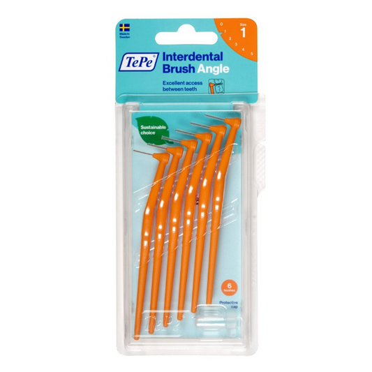TEPE Interdental Brush Angle Orange Pack (ISO 1) 6 Pack
