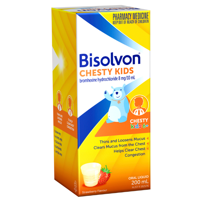 BISOLVON Chesty Kids 6+ Strawberry Flavour 200mL