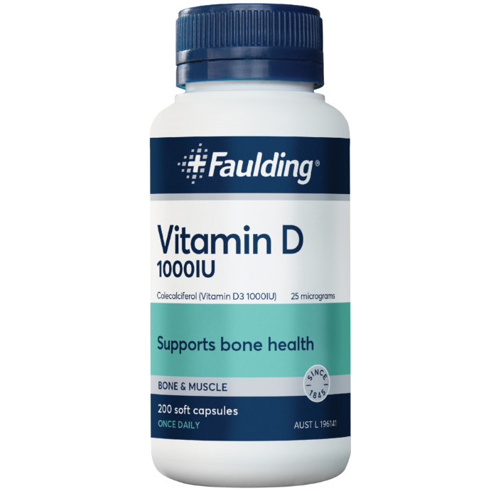 Faulding Vitamin D 1,000IU 200 Capsules