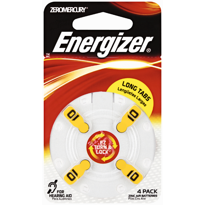 ENERGIZER Hearing Aid Batteries AZ13 Turn & Lock 4 Pack