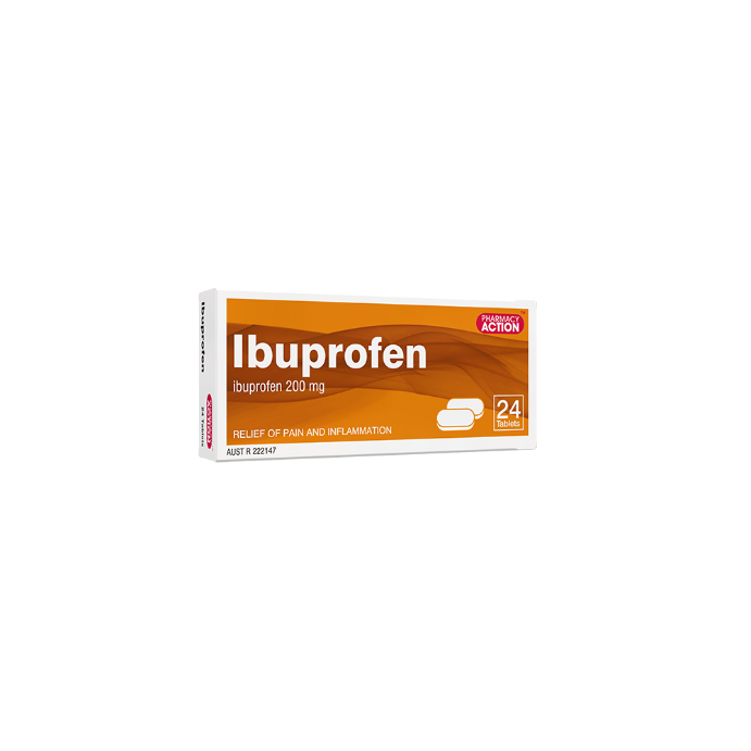 PHARMACY ACTION Ibuprofen 200mg 24 Tablets