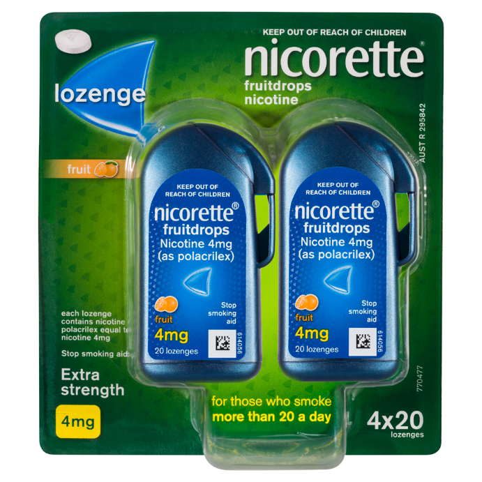 NICORETTE® Fruitdrops Nicotine Extra Strength 4mg Fruit 80 Lozenges
