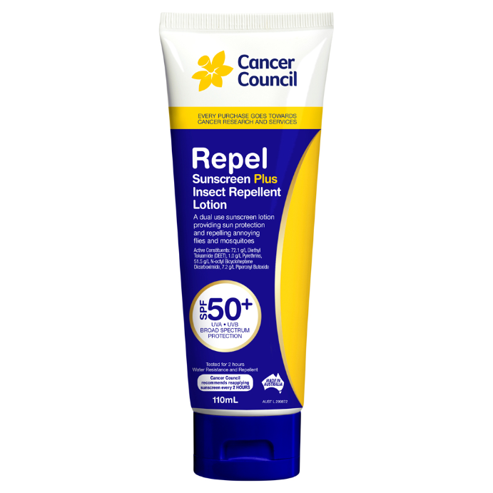 Cancer Council Repel Sunscreen Plus Insect Repellent Lotion SPF 50+ 110mL
