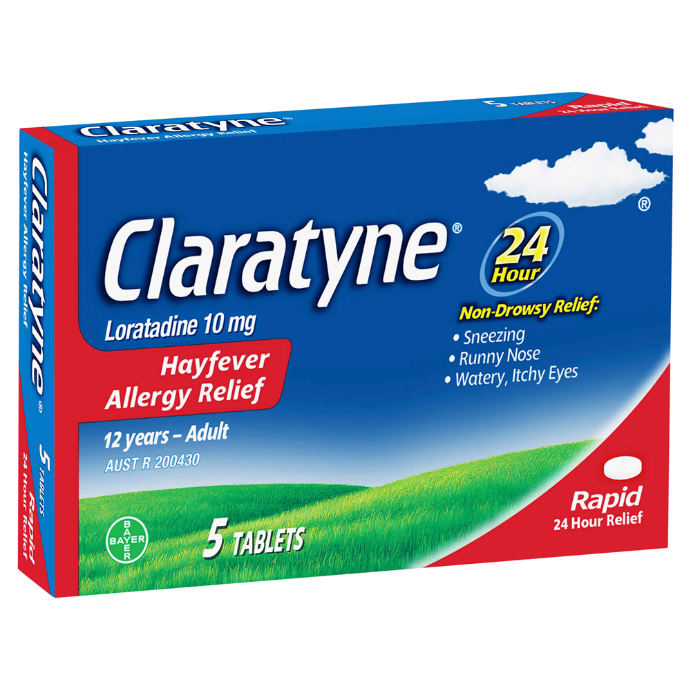Claratyne Hayfever Allergy Relief Antihistamine 5 Tablets
