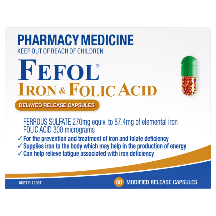 Fefol Iron & Folate Supplement 60 Capsules