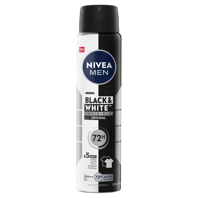 NIVEA MEN Black & White Invisible Original 72H Anti-Perspirant 250mL