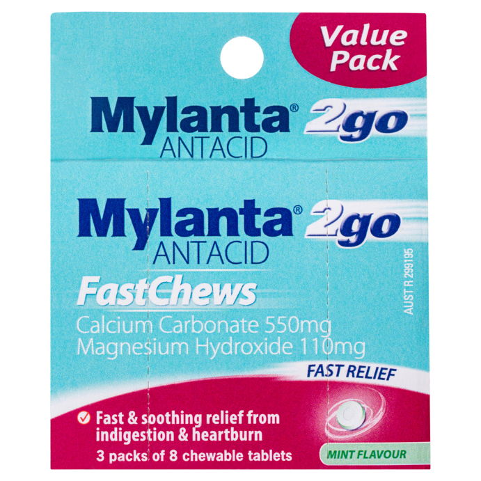 Mylanta Fast Chews Value Pack 24 Tablets