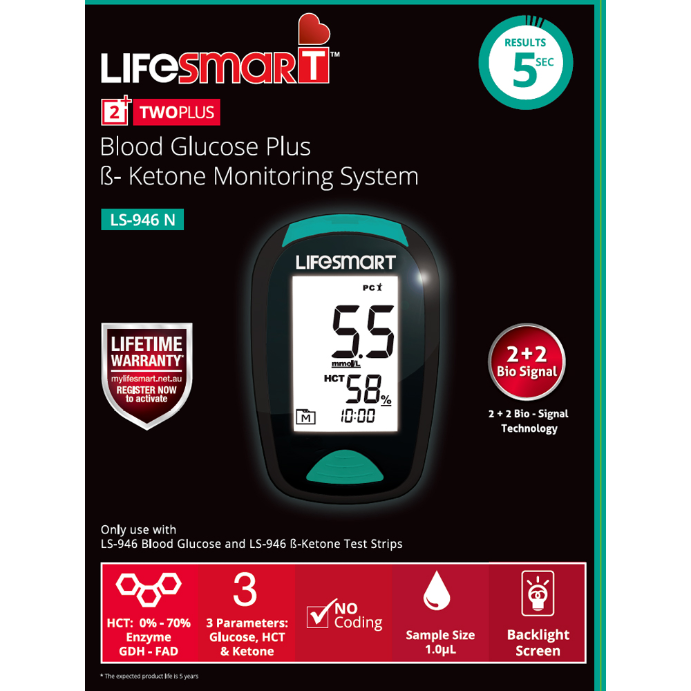 LifeSmart Blood Glucose + B- Ketone Monitoring System