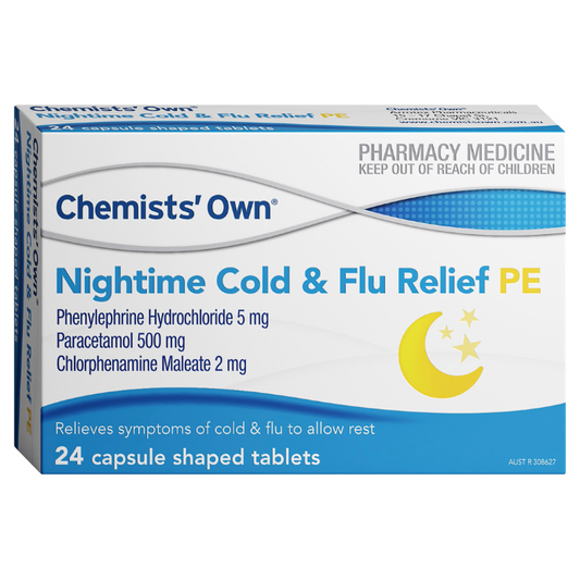 Chemists' Own Nightime Cold & Flu Relief PE 24 Tablets