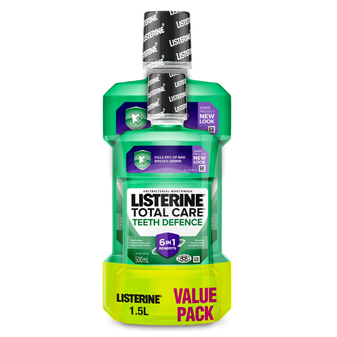 Listerine Total Care Teeth Defence Antibacterial Mouthwash 1L + 500mL