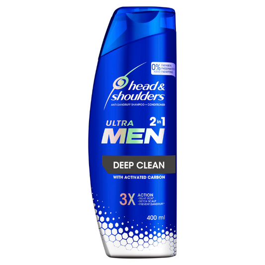 Head & Shoulders UltraMen 2in1 Deep Clean Anti-Dandruff Shampoo + Conditioner 400mL