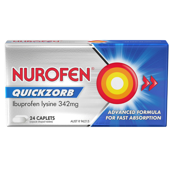 Nurofen Quickzorb Ibuprofen Lysine 342mg 24 Caplets