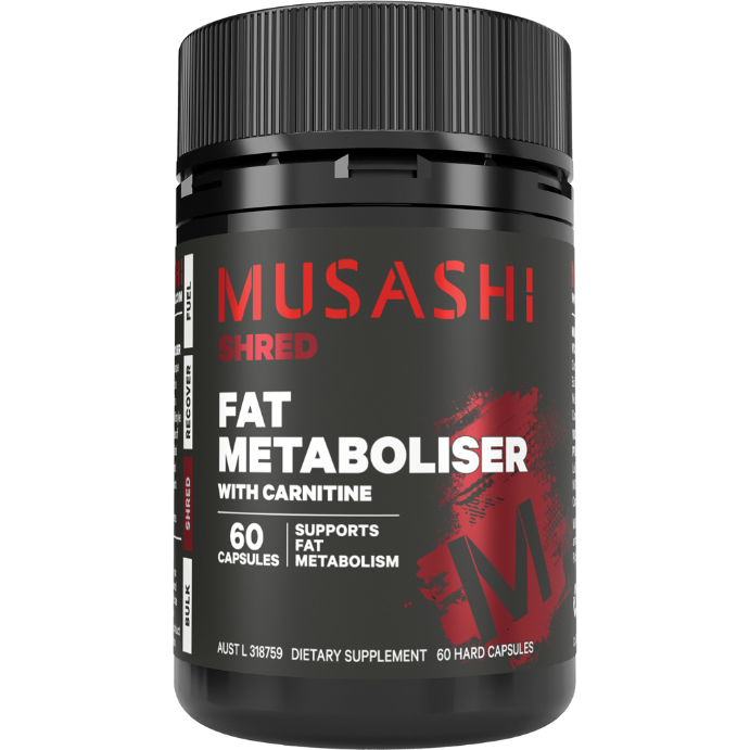 Musashi Shred Fat Metaboliser with Carnitine 60 Capsules