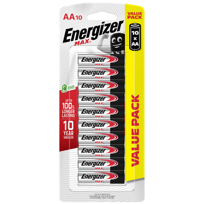ENERGIZER MAX AA Alkaline Batteries 10 Pack