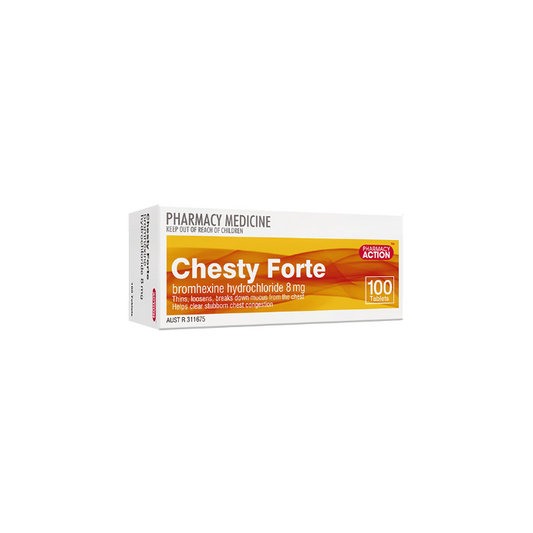 PHARMACY ACTION Chesty Forte 100 Tablets